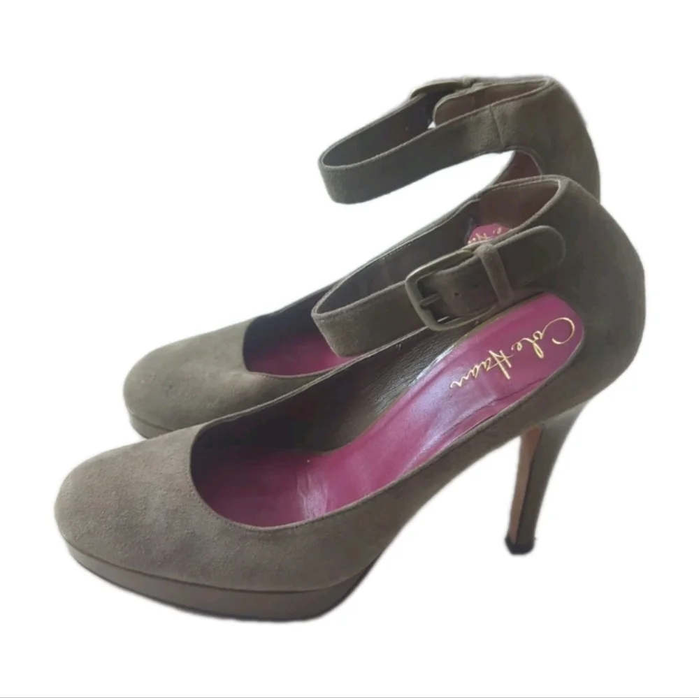 Cole Haan Marisa Nike Air Platform Suede Heels Ten Rounded Toe Size 9.5 B - Picture 2 of 13
